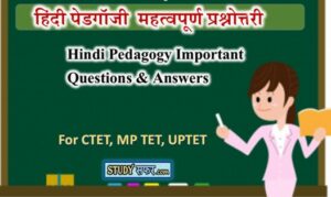 Hindi Pedagogy Important MCQ for CTET 2020