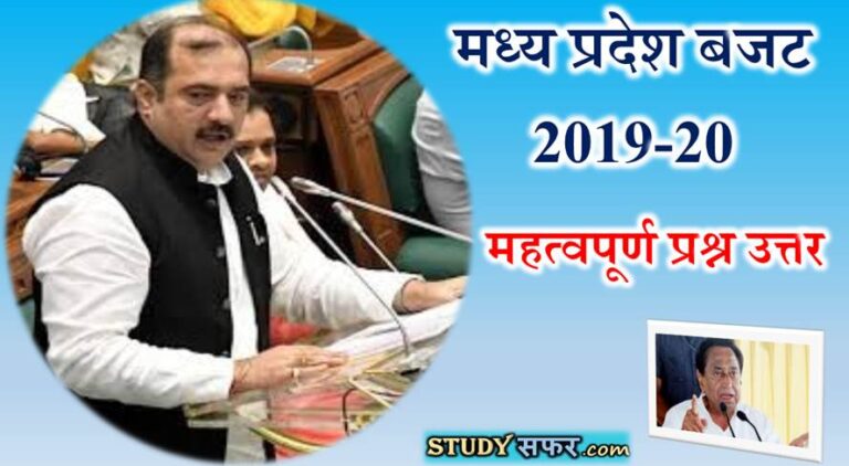 Madhya Pradesh Budget Top 20 Important Questions in Hindi
