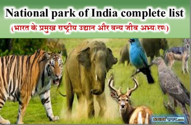 National Park Of India State Wise List In Hindi