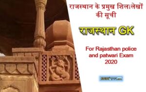Rajasthan ke Pramukh Shilalekh List in Hindi || Rajasthan GK