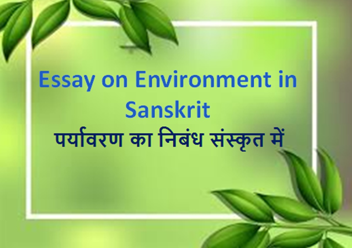 Environment Essay In Sanskrit Language