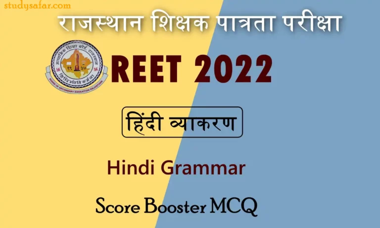 Hindi Grammar For REET 2022