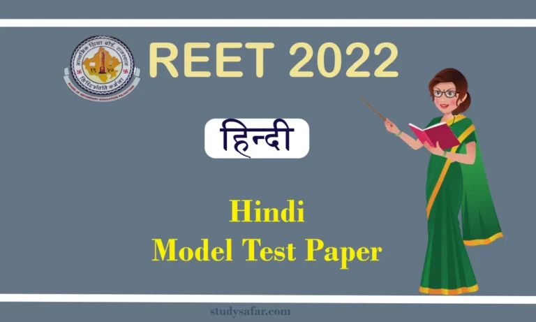 REET Hindi Model Test Paper