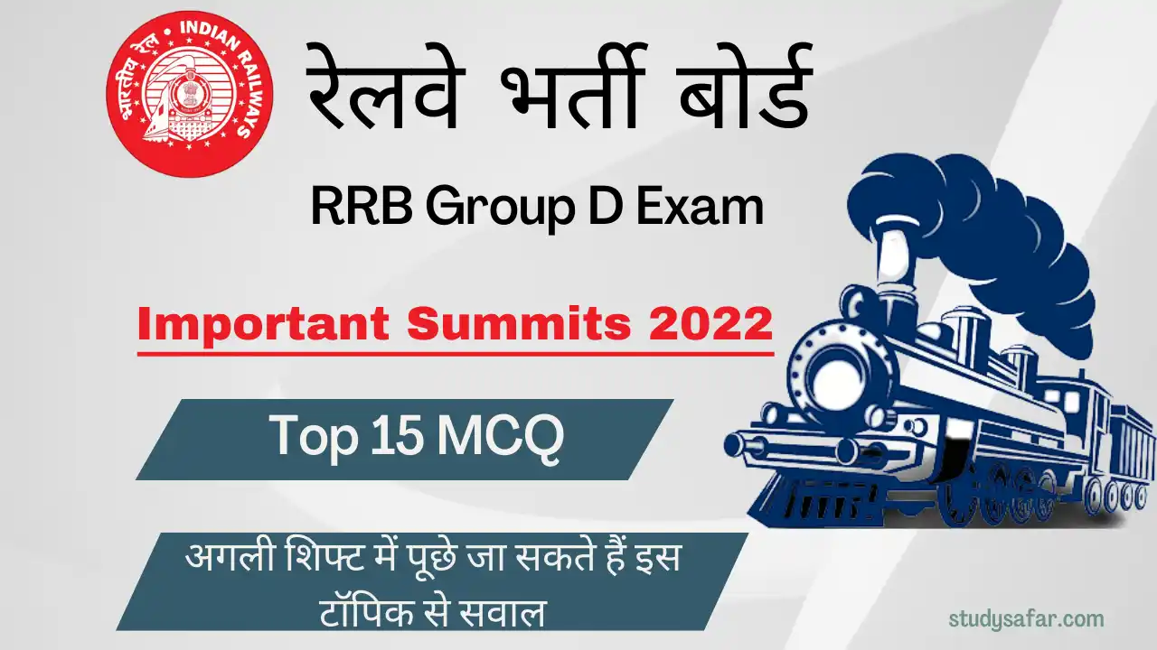 MCQ On Important Summits 2022 For RRB Group D