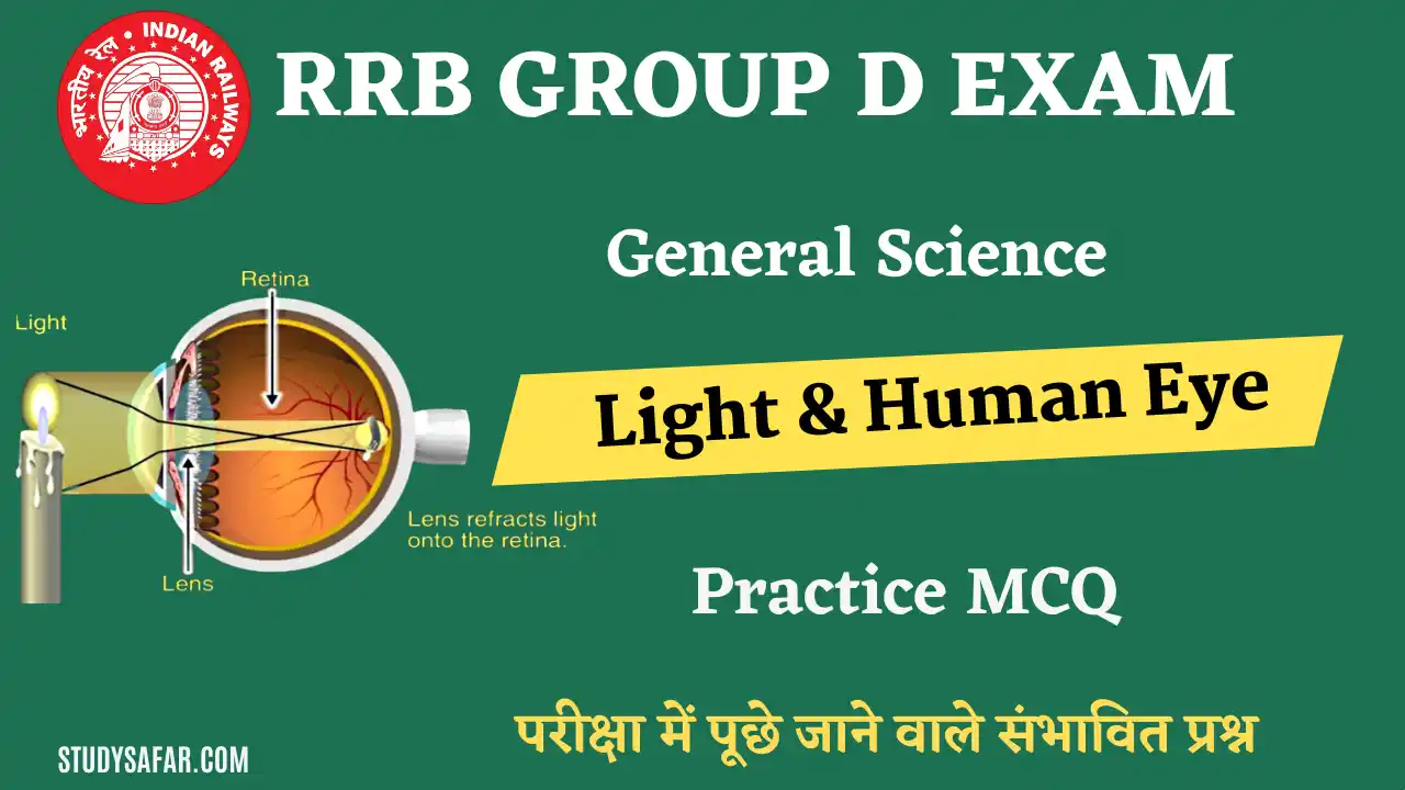 RRB Group D Light and Human Eye Related MCQ