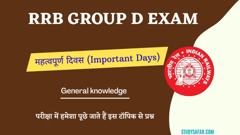 RRB Group D MCQ Based on Important Days