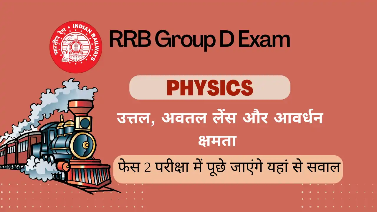 RRB Group D Physics Expected MCQ Based on Lens